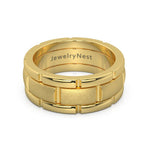 14k Yellow gold Unique Wedding Band Comfort - Fit Band (12.0 gr. tw) - JewelryNest