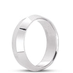14k White Knife Edge Plain Designer Band (7.0 mm) - JewelryNest