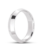 14k Solid White Knife Edge Plain Design Wedding Band (6.0 mm) - JewelryNest
