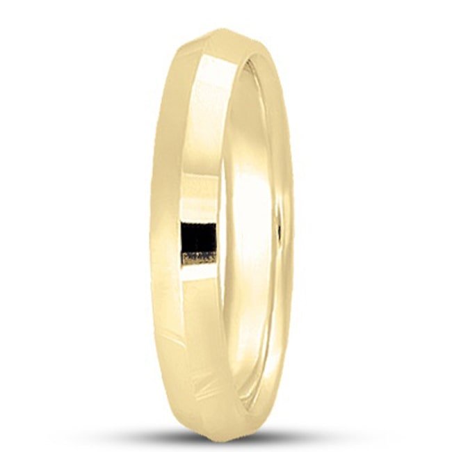 14k Yellow Knife Edge Plain Designer Band (7.0 mm) - JewelryNest