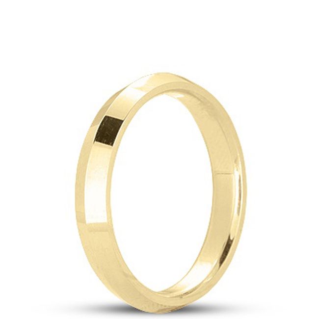 14k Yellow Knife Edge Plain Designer Band (7.0 mm) - JewelryNest
