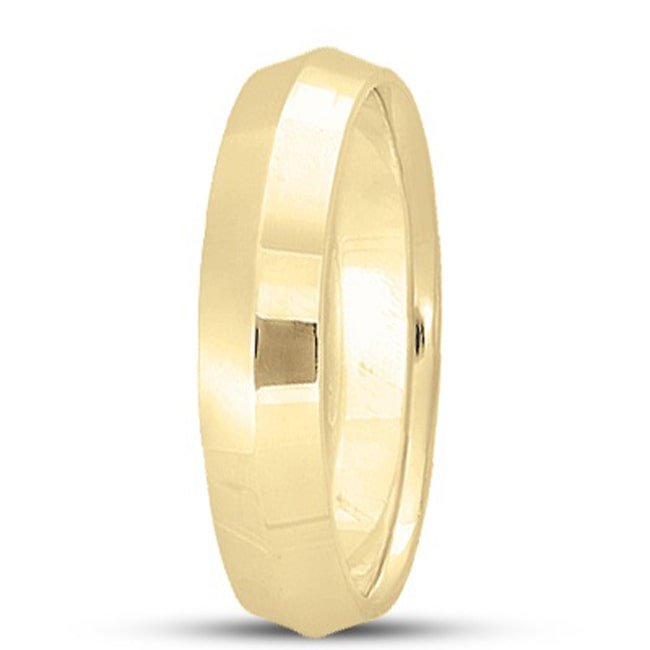 14k Gold Yellow Knife Edge Handmade Wedding Band (5.0 mm) - JewelryNest