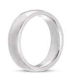 14k Low Dome Comfort Fit White Wedding Band (6.0 mm) - JewelryNest