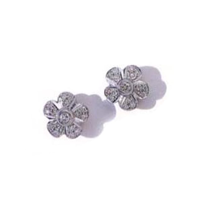 14k Solid Gold Mid Size Daisy Diamond Earrings (0.60.ct.tw) - JewelryNest
