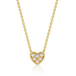 14k Gold Diamond Mini Heart - Shaped Necklace (0.06.ct.tw) - JewelryNest