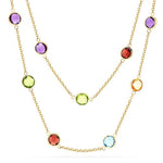 14k Checkerboard Fancy Cut Gemstone By The Yard Necklace (29.0.cts.tw) - JewelryNest