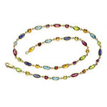 14k Solid Gold Multi Stone By The Yard Necklace (18.25.cts.tw) - JewelryNest