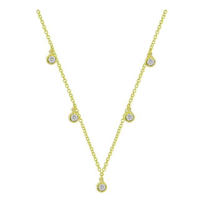 14k Gold Round Diamond Dangle Necklace (0.25.ct.tw) - JewelryNest