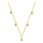 14k Gold Round Diamond Dangle Necklace (0.25.ct.tw) - JewelryNest