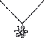 14k Diamond Butterfly Black Rhodium Necklace (0.33.ct.tw) - JewelryNest