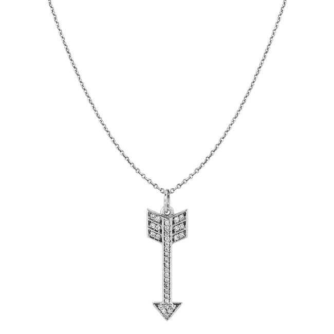 Sterling Silver Diamond Arrow Necklace (0.17.ct.tw) - JewelryNest