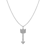 Sterling Silver Diamond Arrow Necklace (0.17.ct.tw) - JewelryNest