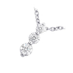 14k White Gold Three Stone Diamond Necklace (0.35.ct.tw) - JewelryNest