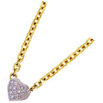 14k Two - Tone Gold Diamond Heart - Shaped Necklace (0.24.ct.tw) - JewelryNest