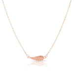 14k Rose Gold Angel Wing pendant Necklace (1.9.gr.tw) - JewelryNest