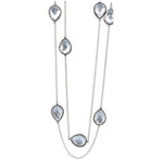 Black Rhodium Silver Rock Crystal Necklace (25.0.cts.tw) - JewelryNest