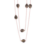 Rose Gold Silver Gems By The Yard Necklace (25.0.cts.tw) - JewelryNest