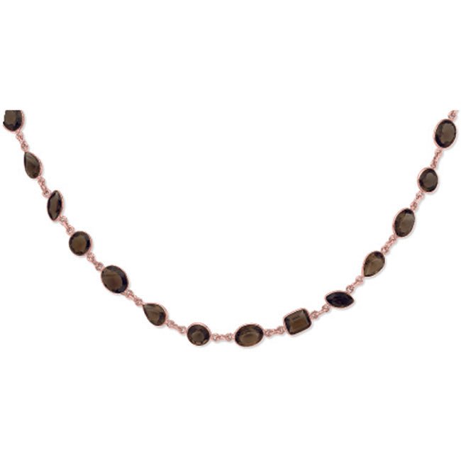 14k Gold Gemstone By The Yard Necklace (65.0.cts.tw) - JewelryNest