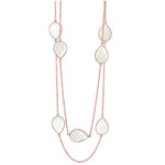 Rose Gold Silver Chalcedony Aqua Necklace (25.0.cts.tw) - JewelryNest