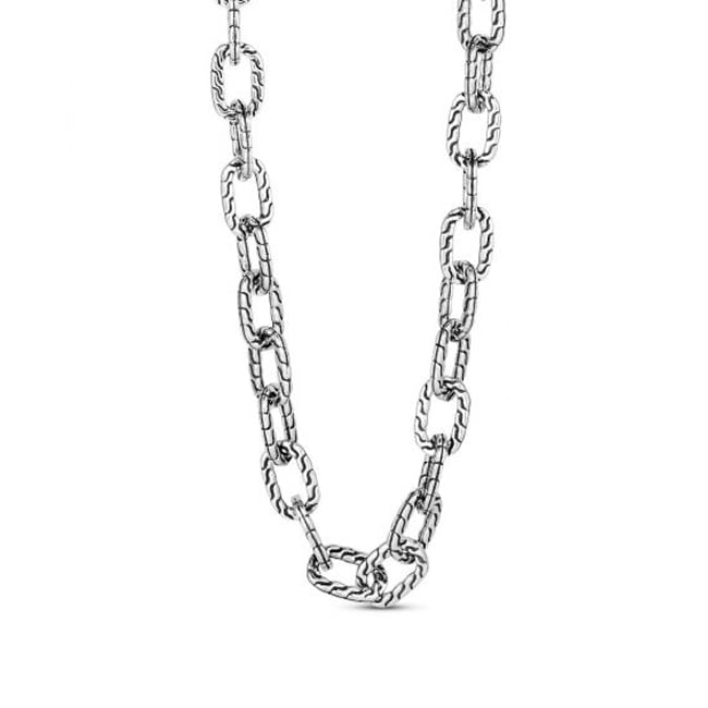 Sterling Silver Woven Link Mens Necklace (49.70.gr.tw) - JewelryNest