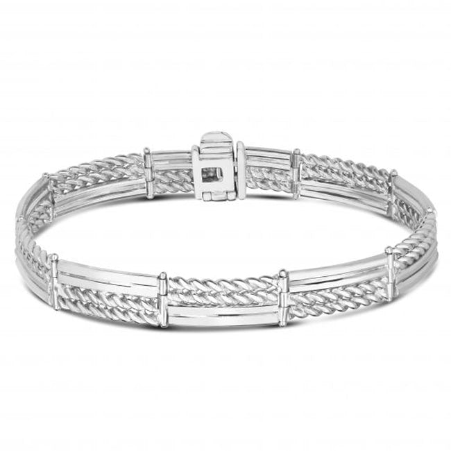Sterling Silver Mens Rectangle Bar Bracelet (26.50.gr.tw)
