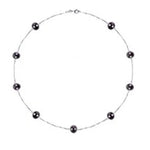 14k White Gold Freshwater Gray Pearls By The Yard Necklace - JewelryNest