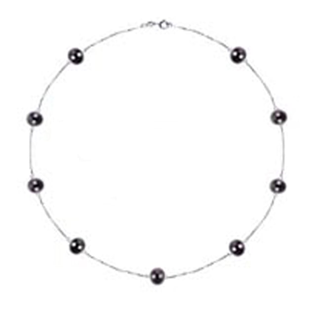 14k White Gold Freshwater Gray Pearls By The Yard Necklace - JewelryNest