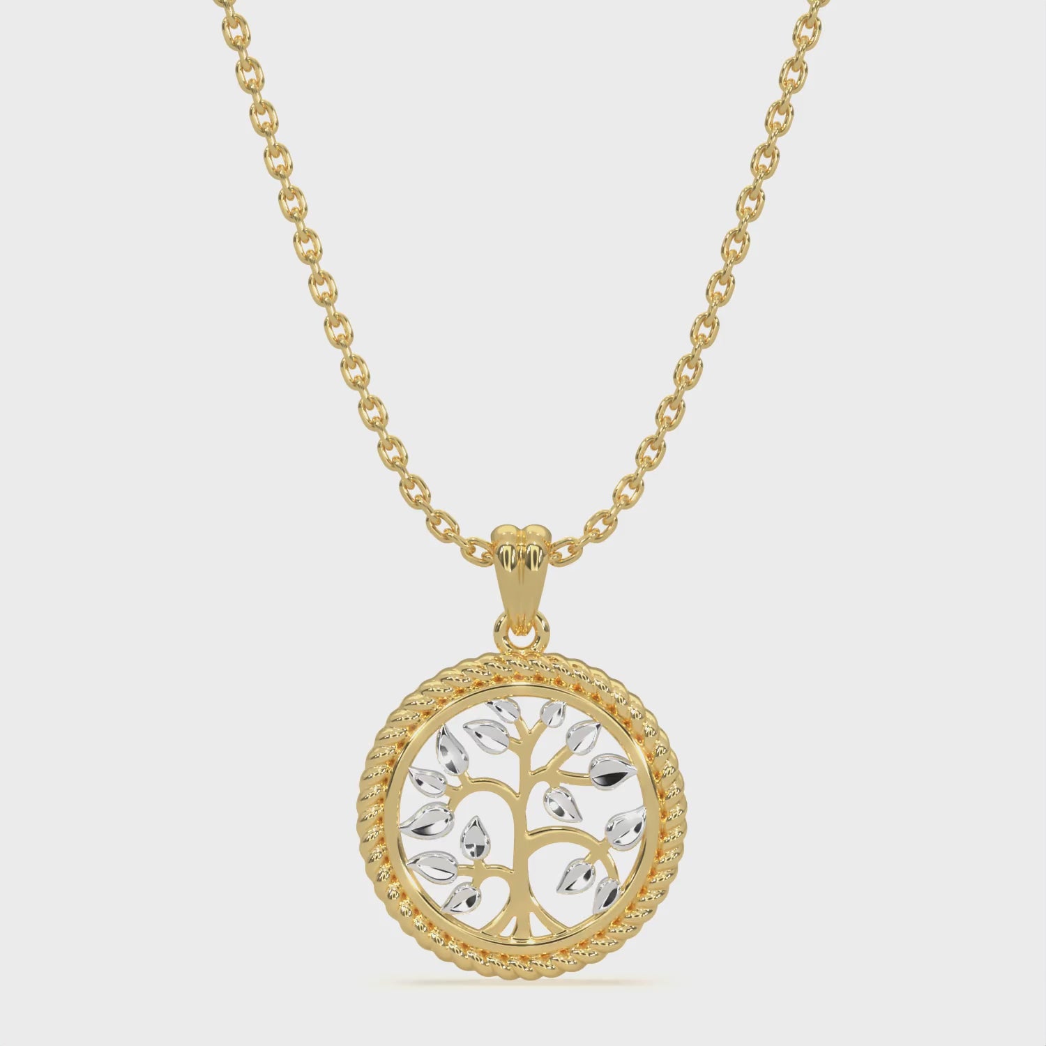 14k Gold Round Circle Tree of Life Video