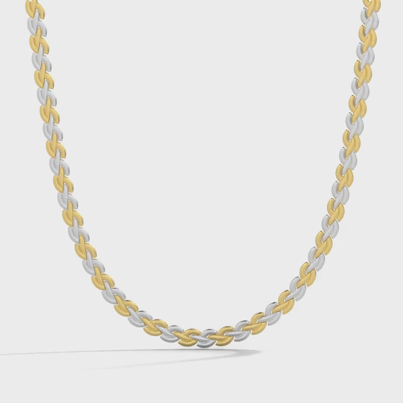 14k Gold Two-Tone Regency Braid Necklace Video
