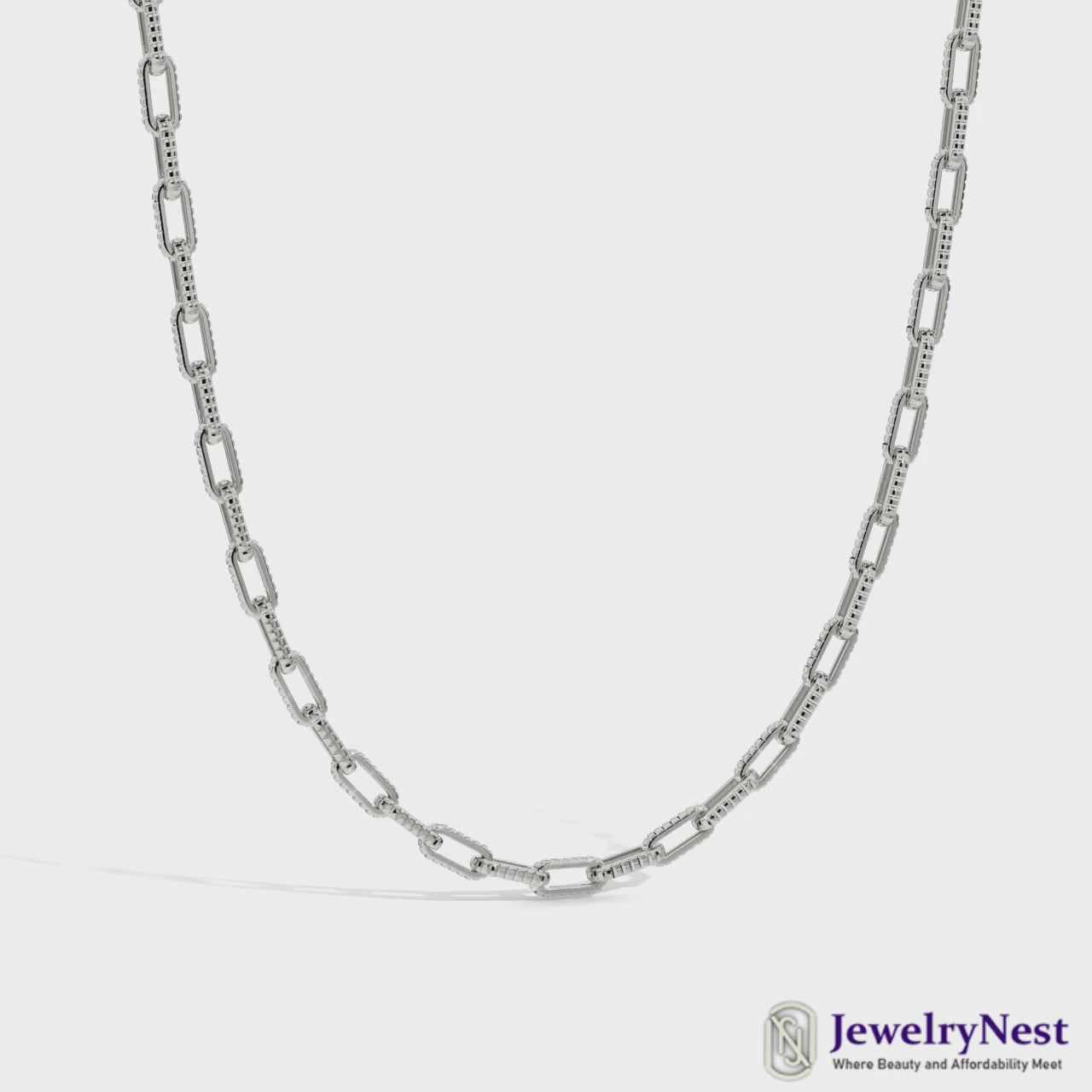 14k Solid White Gold Regency Necklace Video