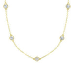 14k Solid Gold Cubic - Zirconia By The Yard Necklace (1.25.cts.tw) - JewelryNest