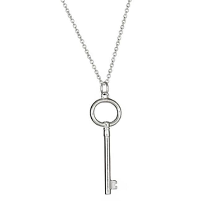 Traditional Sterling Silver Key Pendant Necklace (9.6.gr.tw) - JewelryNest