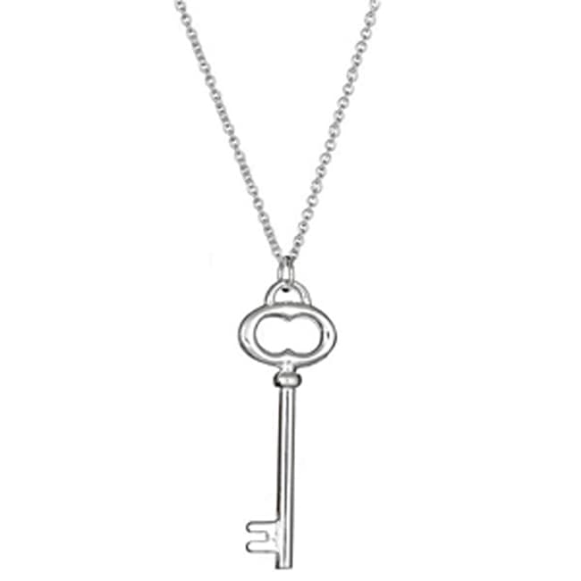 Sterling Silver Circle Key Chain Pendant Necklace (6.5.gr.tw) - JewelryNest