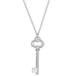 Sterling Silver Circle Key Chain Pendant Necklace (6.5.gr.tw) - JewelryNest
