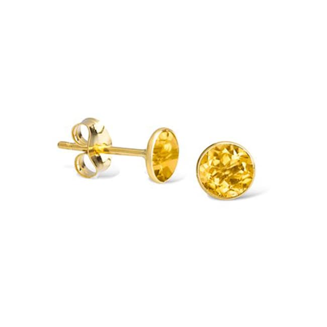 14k Gold Round Citrine Earrings Stud (0.50 ct.tw) - JewelryNest
