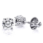 14k Solid Gold Round Diamond Prong Stud Earring (0.30.ct.tw) - JewelryNest