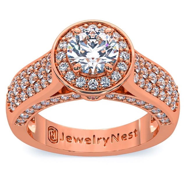 14k Rose Gold Diamond Arch Solitaire Engagement Ring (2.14 cts.tw)