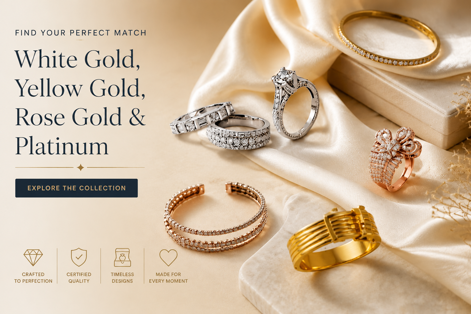 Jewelry Metal Guide: Platinum, White Gold, Yellow Gold & Rose Gold