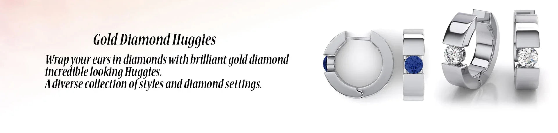 Gold Diamond Huggie earrings | JewelryNest