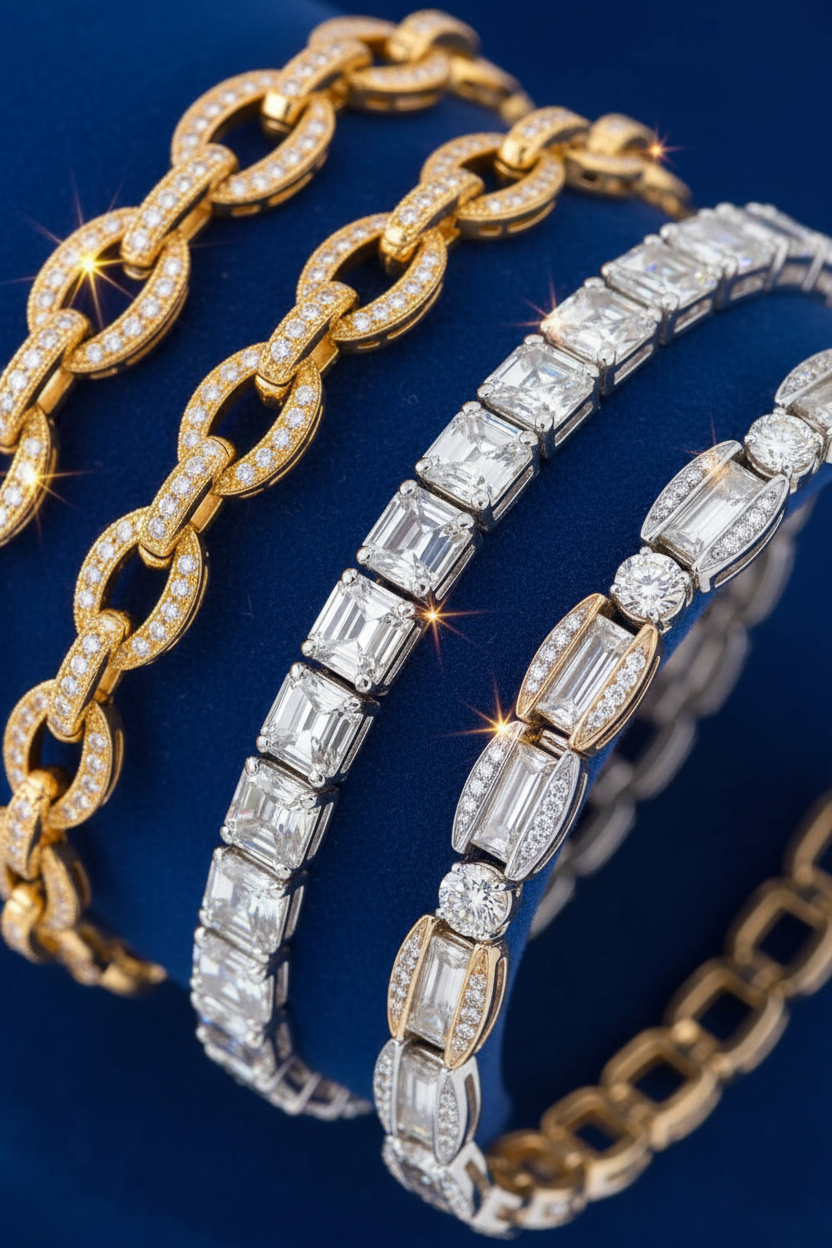 Diamond Bracelets — Sapphire Blue