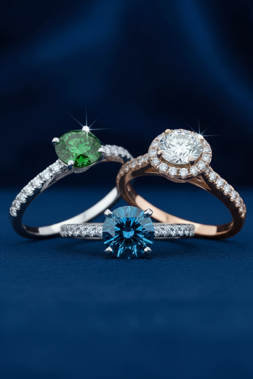 Diamond Engagement Rings — Sapphire Blue
