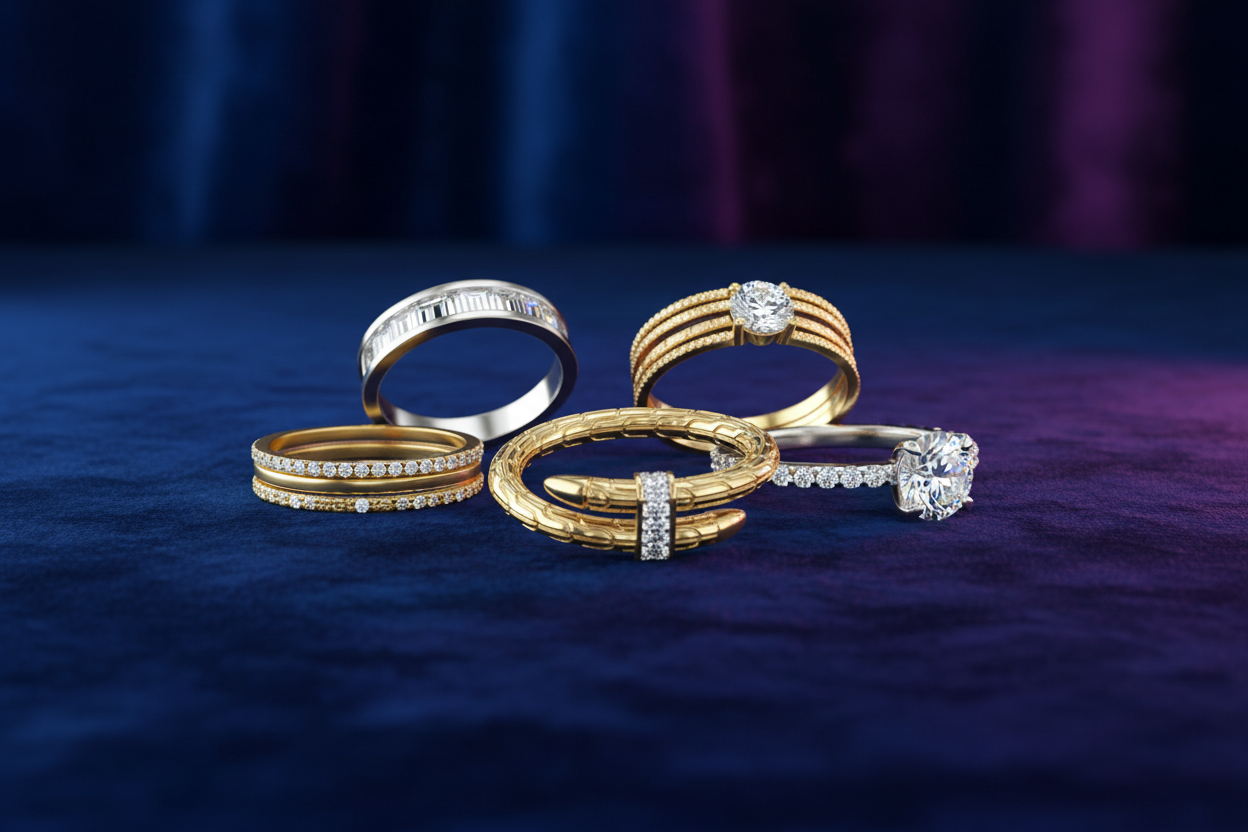 Diamond Rings Wide Panoramic Banner