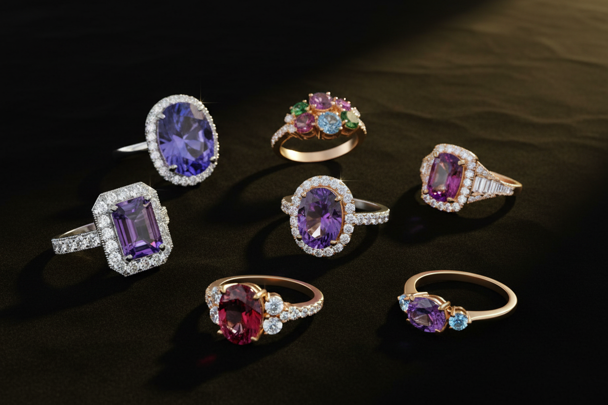 Diamond & Semi-Precious Gemstone Rings — Luxury