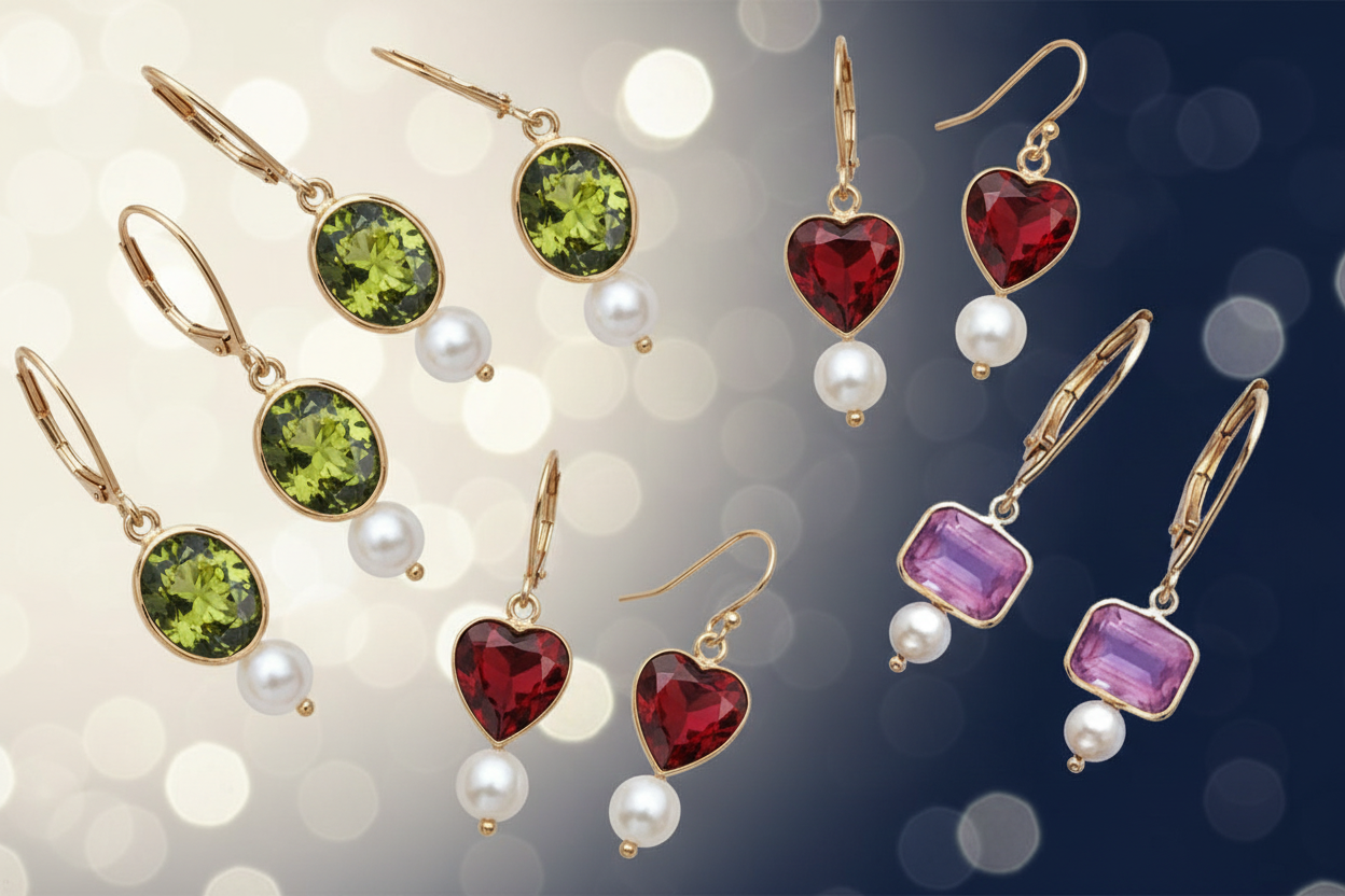 Gemstone and Pearls Earrings Banner