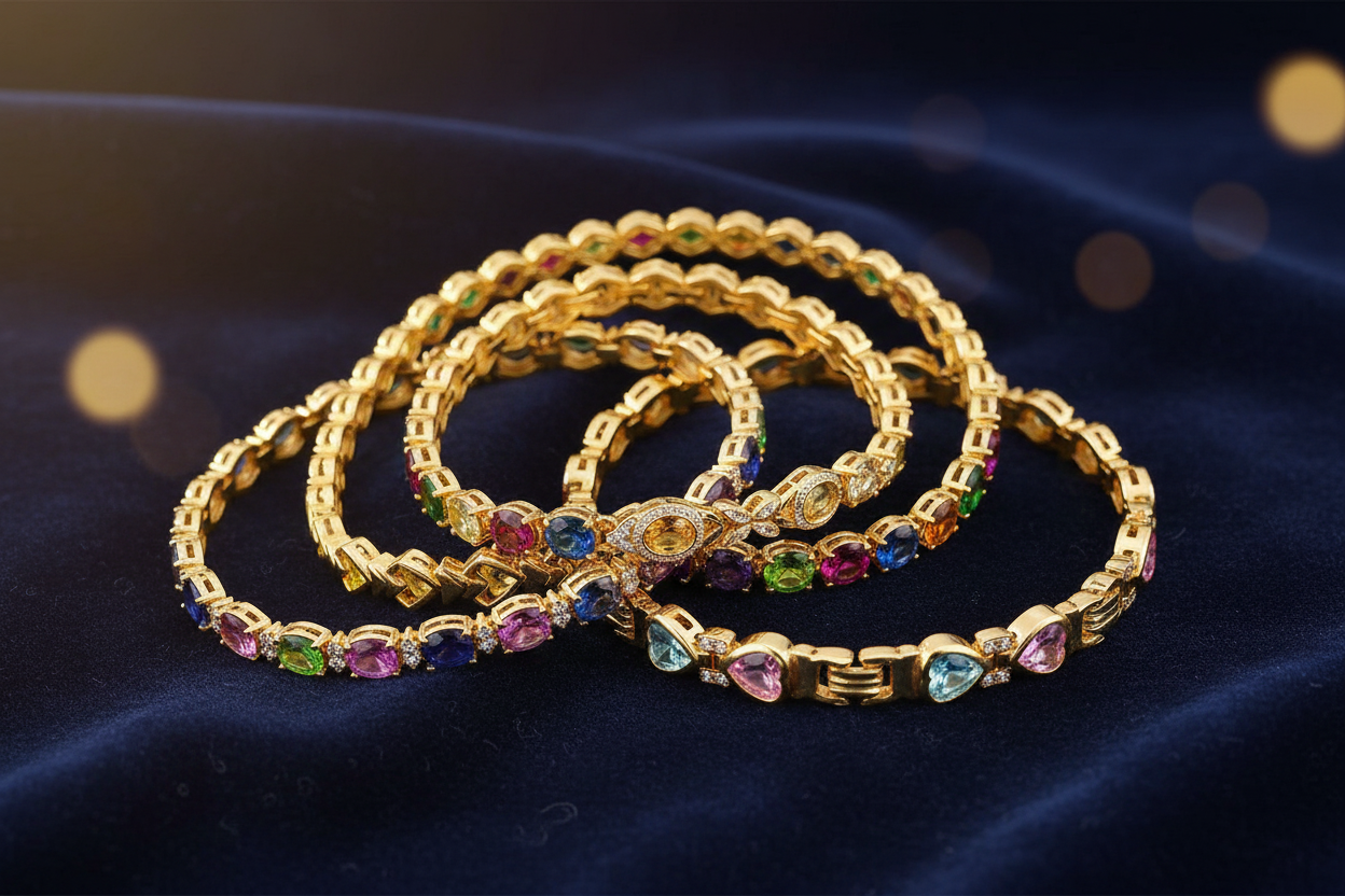 Gold Gemstone Bracelets