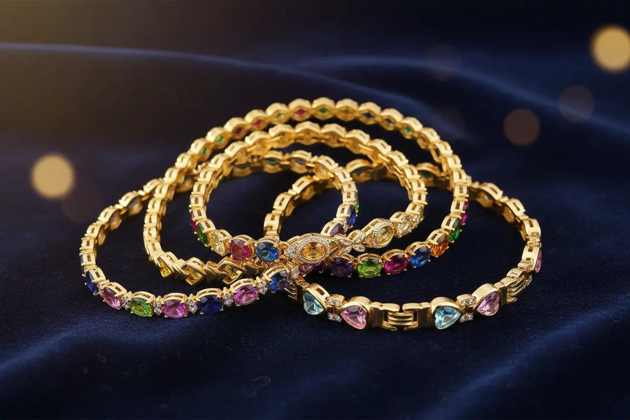 Gold Gemstone Bracelets