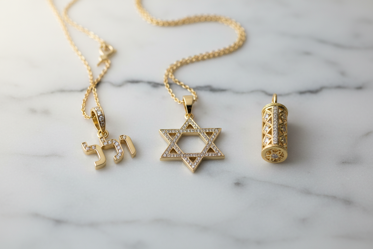 Assorted 14K Gold Judaica Jewelry  