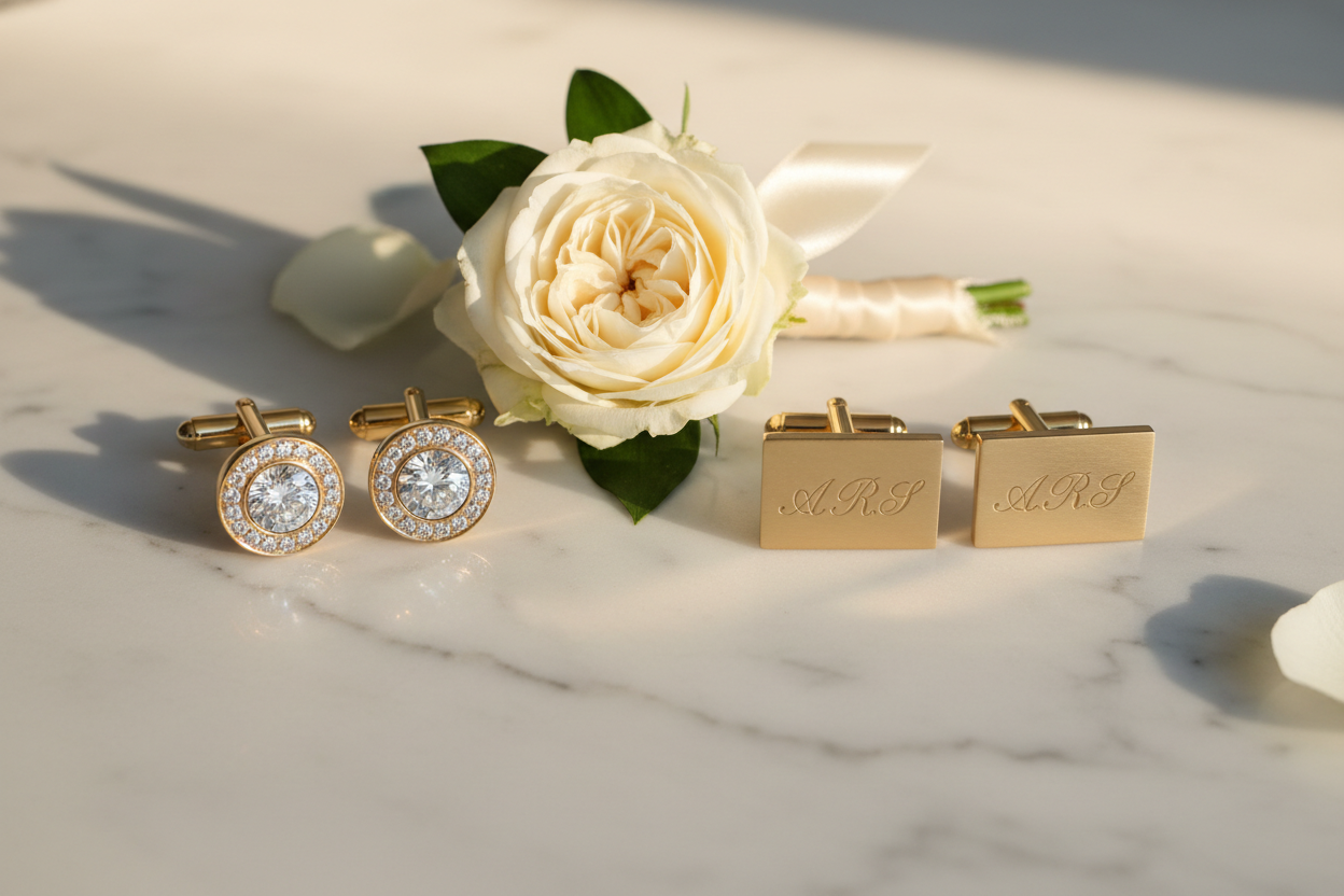 Assorted custom Gold Cuff Links For Wedding