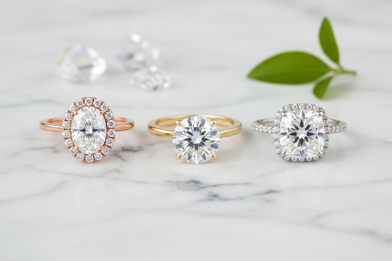 Assorted Gold Lab-Grown Diamond Rings 