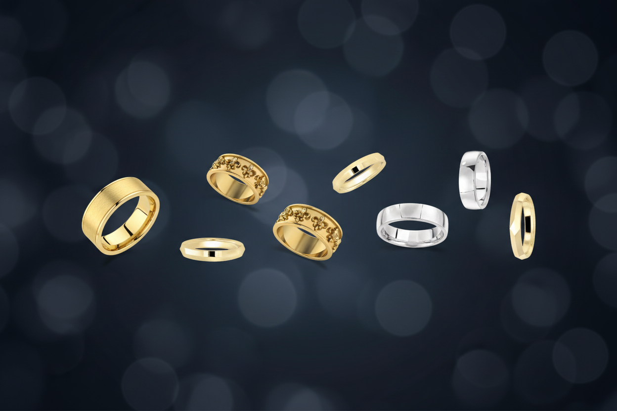 Plain Gold Band Wide Banner